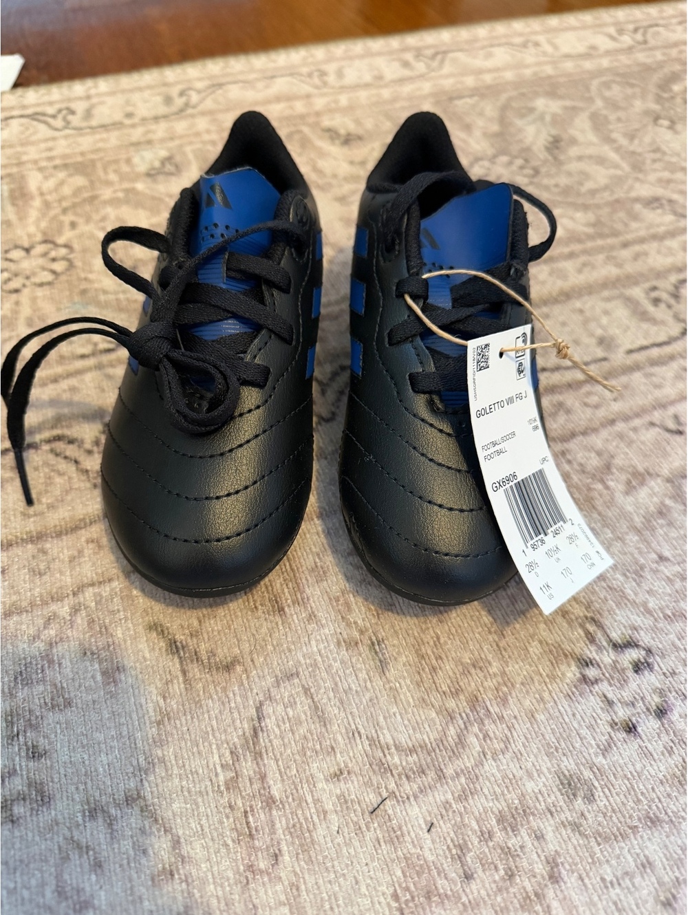 Adidas Goretto VIII FG J Kids' Football/Soccer Cleats Size 11K Black/Royal Blue
